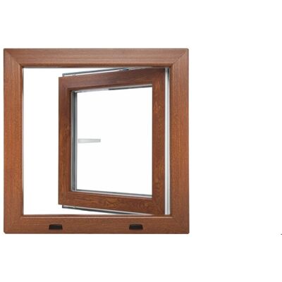 Okno plastové BRAVO OS1 golden oak/white levé 500×500 mm Okno plastové BRAVO OS1 golden oak/white levé 500×500 mm