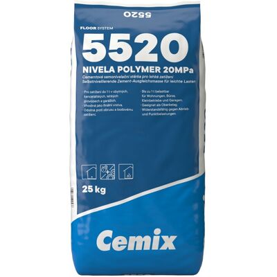 Stěrka samonivelační 20 MPa Cemix 5520 Nivela Polymer 25 kg Stěrka samonivelační 20 MPa Cemix 5520 Nivela Polymer 25 kg