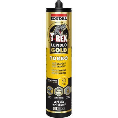 Lepidlo montážní Soudal T-REX GOLD TURBO 290 ml Lepidlo montážní Soudal T-REX GOLD TURBO 290 ml