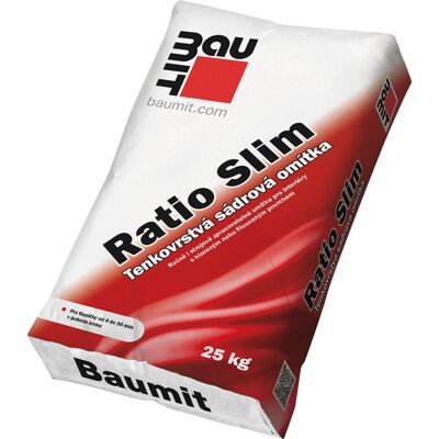 Omítka sádrová Baumit Ratio Slim 0,6 mm 25 kg Omítka sádrová Baumit Ratio Slim 0,6 mm 25 kg