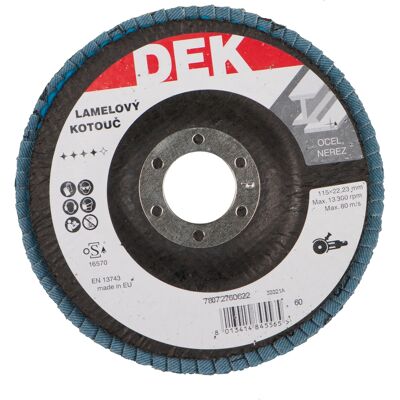 Kotouč brusný lamelový DEK 115×22,23 mm 60 Kotouč brusný lamelový DEK 115×22,23 mm 60