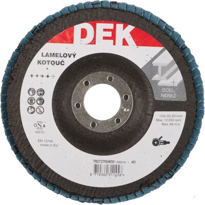 Kotouč brusný lamelový DEK 125×22,23 mm 40 Kotouč brusný lamelový DEK 125×22,23 mm 40