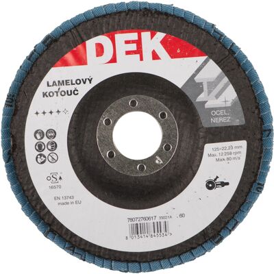 Kotouč brusný lamelový DEK 125×22,23 mm 60 Kotouč brusný lamelový DEK 125×22,23 mm 60