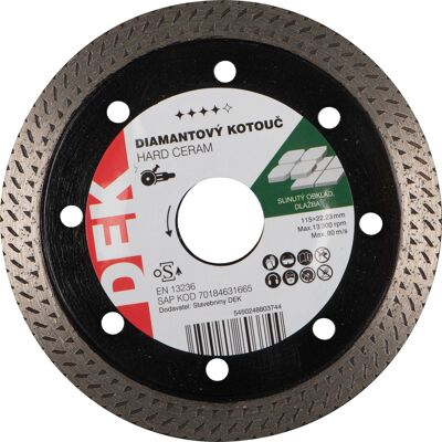 Kotouč řezný DIA DEK HARD CERAM 115×22,23 mm Kotouč řezný DIA DEK HARD CERAM 115×22,23 mm