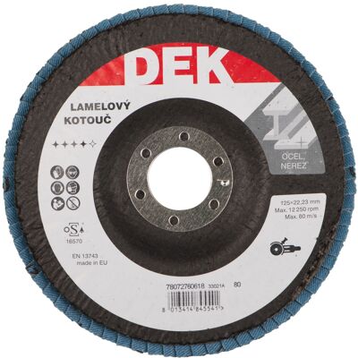 Kotouč brusný lamelový DEK 125×22,23 mm 80 Kotouč brusný lamelový DEK 125×22,23 mm 80