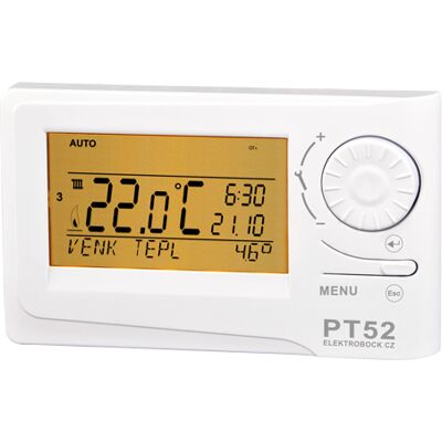 Termostat drátový digitální Elektrobock PT52 Termostat drátový digitální Elektrobock PT52