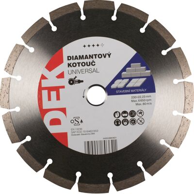 Kotouč řezný DIA DEK UNIVERSAL BLUE 230×22,23 mm Kotouč řezný DIA DEK UNIVERSAL BLUE 230×22,23 mm