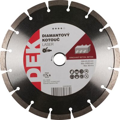 Kotouč řezný DIA DEK LASER RED 230×22,23 mm Kotouč řezný DIA DEK LASER RED 230×22,23 mm