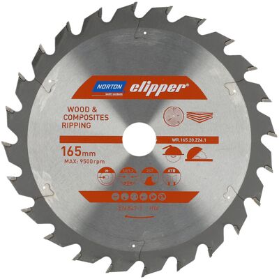 Norton Kotoučová pila - 165mm x 20mm x 24z - Dřevo & Kompozitní materiály Norton Kotoučová pila - 165mm x 20mm x 24z - Dřevo & Kompozitní materiály