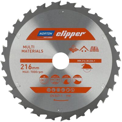 Kotouč pilový multimaterial Norton Clipper TCT 216×30 mm 24 z. Kotouč pilový multimaterial Norton Clipper TCT 216×30 mm 24 z.