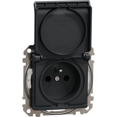 Schneider Electric Zásuvka 230 V jednonásobná Schneider Sedna Design IP 44 bezšroubové antracit Schneider Electric Zásuvka 230 V jednonásobná Schneider Sedna Design IP 44 bezšroubové antracit