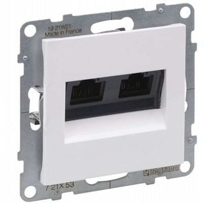 Zásuvka datová Legrand Suno CAT5E 2× RJ45 bílá Zásuvka datová Legrand Suno CAT5E 2× RJ45 bílá