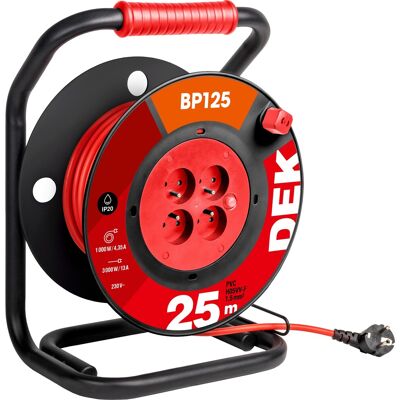 Kabel prodlužovací PVC na bubnu DEK BP125 25 m 1,5 mm2 IP 20 Kabel prodlužovací PVC na bubnu DEK BP125 25 m 1,5 mm2 IP 20