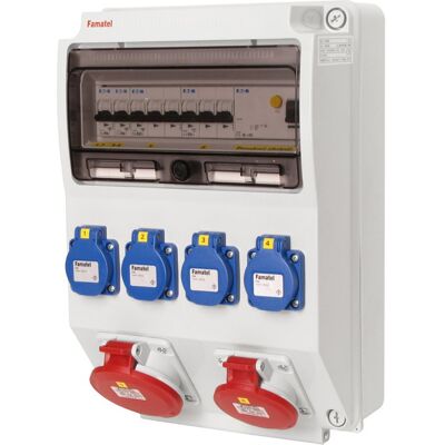 Kombinace zásuvková Famatel v340-6kA 4× 230 V 2× 400 V Kombinace zásuvková Famatel v340-6kA 4× 230 V 2× 400 V