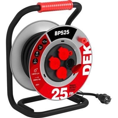 Kabel prodlužovací neoprenový na bubnu DEK BP525 25 m 2,5 mm2 IP 44 Kabel prodlužovací neoprenový na bubnu DEK BP525 25 m 2,5 mm2 IP 44