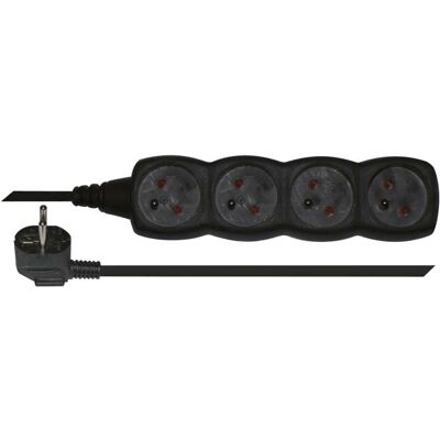 Kabel prodlužovací 4zásuvka Emos černá 5 m 1 mm2 IP 20 Kabel prodlužovací 4zásuvka Emos černá 5 m 1 mm2 IP 20