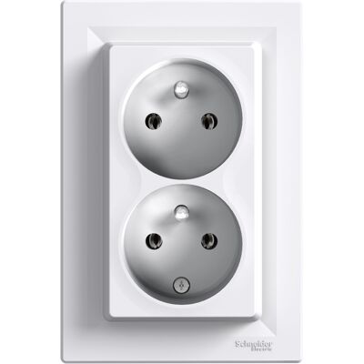 Schneider Electric Zásuvka 230 V dvojnásobná kompletní Schneider Asfora bílá Schneider Electric Zásuvka 230 V dvojnásobná kompletní Schneider Asfora bílá