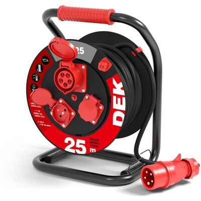 Kabel prodlužovací neoprenový na bubnu DEK BP625 3fáz 25 m 1,5 mm2 IP 44 Kabel prodlužovací neoprenový na bubnu DEK BP625 3fáz 25 m 1,5 mm2 IP 44