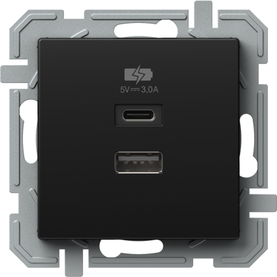 Zásuvka nabíjecí USB TEM Logiq černá Zásuvka nabíjecí USB TEM Logiq černá