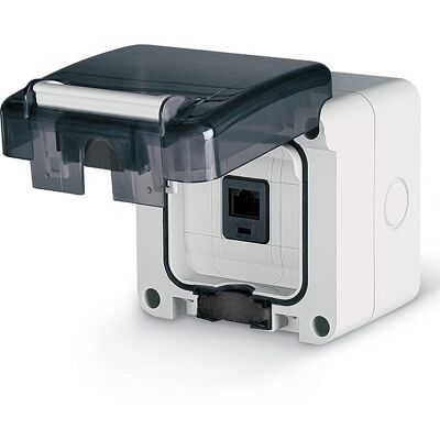 Zásuvka datová nástěnná Scame Protecta CAT6 1× RJ45 šedá, průhledná Zásuvka datová nástěnná Scame Protecta CAT6 1× RJ45 šedá, průhledná