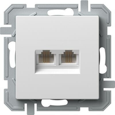 Zásuvka telefonní TEM Logiq 2× RJ11 bílá Zásuvka telefonní TEM Logiq 2× RJ11 bílá