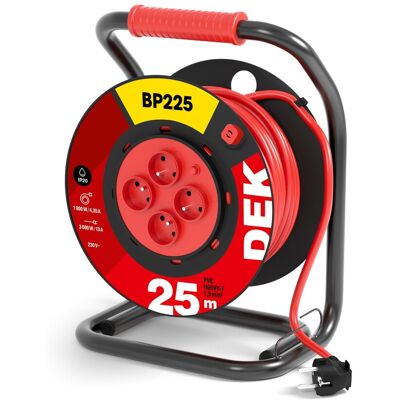 Kabel prodlužovací PVC na bubnu s pevným středem DEK BP225 25 m 1,5 mm2 IP 20 Kabel prodlužovací PVC na bubnu s pevným středem DEK BP225 25 m 1,5 mm2 IP 20