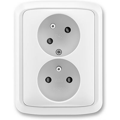 Zásuvka 230 V dvojnásobná kompletní ABB Tango IP 40 bílá Zásuvka 230 V dvojnásobná kompletní ABB Tango IP 40 bílá