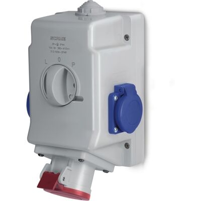 OPTIMA-COMBI 3P+N+E 16A 2x230V L-0-P - Zásuvka na povrch OPTIMA-COMBI 3P+N+E 16A 2x230V L-0-P - Zásuvka na povrch