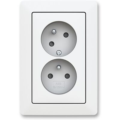 Zásuvka 230 V dvojnásobná ABB Zoni matná bílá Zásuvka 230 V dvojnásobná ABB Zoni matná bílá