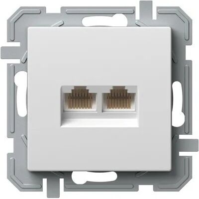 Zásuvka datová TEM Logiq CAT5E 2× RJ45 bílá Zásuvka datová TEM Logiq CAT5E 2× RJ45 bílá