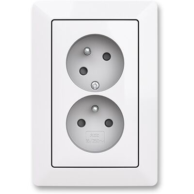 Zásuvka 230 V dvojnásobná ABB Zoni bílá Zásuvka 230 V dvojnásobná ABB Zoni bílá
