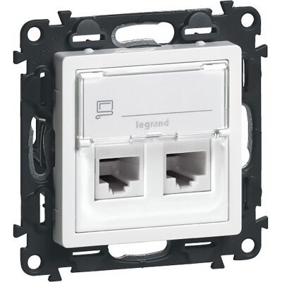 Zásuvka datová Legrand Valena Life CAT5e 2× RJ45 popisové pole bílá Zásuvka datová Legrand Valena Life CAT5e 2× RJ45 popisové pole bílá