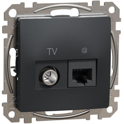 Schneider Electric Zásuvka datová a anténní Schneider Sedna Design CAT6 1× RJ45, TV antracit Schneider Electric Zásuvka datová a anténní Schneider Sedna Design CAT6 1× RJ45, TV antracit