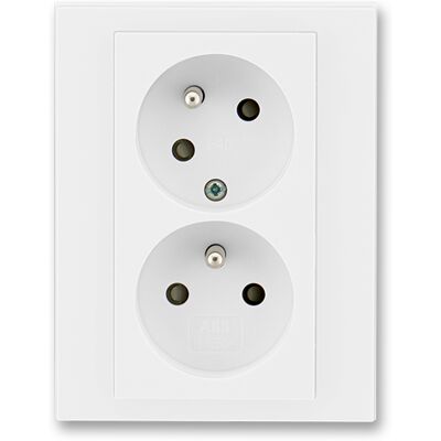 Zásuvka 230 V dvojnásobná kompletní ABB Levit bílá Zásuvka 230 V dvojnásobná kompletní ABB Levit bílá
