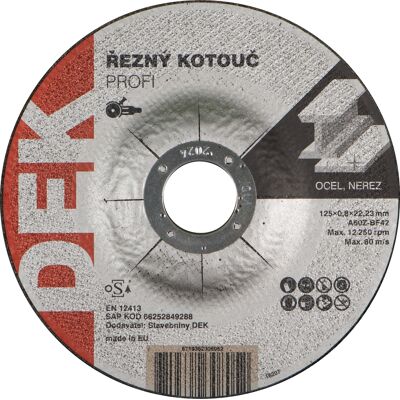 Kotouč řezný DEK PROFI 125×22,23 mm 0,8 mm Kotouč řezný DEK PROFI 125×22,23 mm 0,8 mm