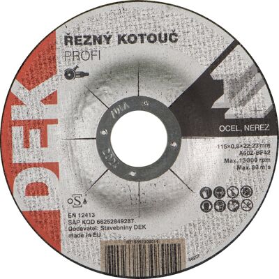 Kotouč řezný DEK PROFI 115×22,23 mm 0,8 mm Kotouč řezný DEK PROFI 115×22,23 mm 0,8 mm