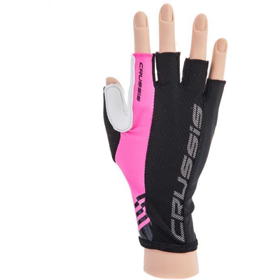 CRUSSIS cyklo rukavice černé/růžová fluo, vel. XL CRUSSIS cyklo rukavice černé/růžová fluo, vel. XL