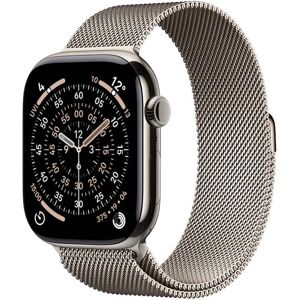 Apple Watch Series 11 GPS + Cellular 42mm přírodní titanové pouzdro s přírodně titanovým milánským tahem Apple Watch Series 11 GPS + Cellular 42mm přírodní titanové pouzdro s přírodně titanovým milánským tahem