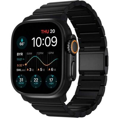 Řemínek pro Apple Watch 45/46/49 mm Nomad Titanium Band V2 - černý Řemínek pro Apple Watch 45/46/49 mm Nomad Titanium Band V2 - černý