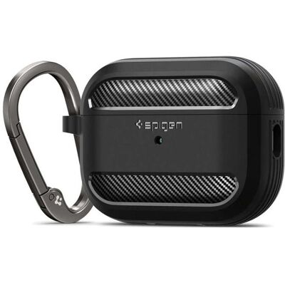 Obal pro AirPods Pro 2. gen Spigen Rugged Armor - černý Obal pro AirPods Pro 2. gen Spigen Rugged Armor - černý