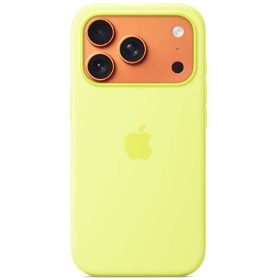 Silikonový kryt na iPhone 17 Pro Apple s MagSafe - neonově žlutý Silikonový kryt na iPhone 17 Pro Apple s MagSafe - neonově žlutý
