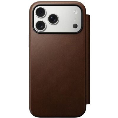 Kryt pro iPhone 17 Pro Max Nomad Modern Leather Folio - hnědý Kryt pro iPhone 17 Pro Max Nomad Modern Leather Folio - hnědý