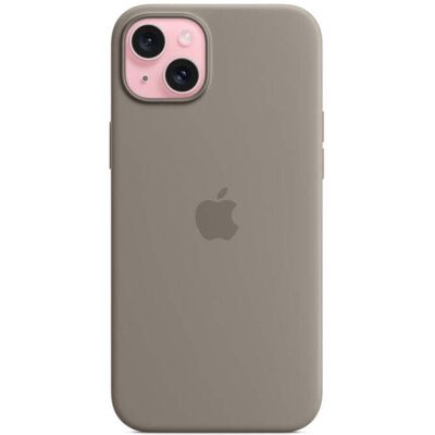 Apple silikonový kryt s MagSafe na iPhone 15 Plus – jílově šedý Apple silikonový kryt s MagSafe na iPhone 15 Plus – jílově šedý