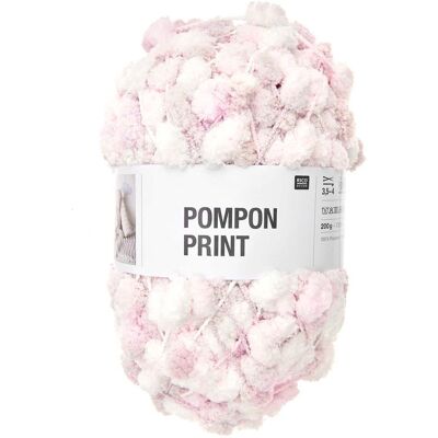Rico design háčkovací bambulková příze POMPON Print růžovo-bílá - 1 ks Rico design háčkovací bambulková příze POMPON Print růžovo-bílá - 1 ks