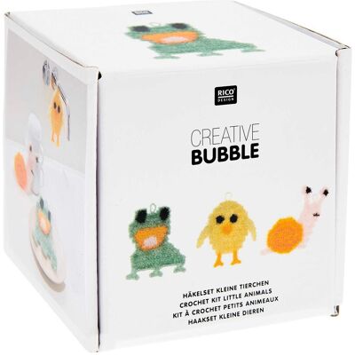 Rico design háčkovací sada na výrobu žínek Creative Bubble Malá zvířátka - 1 ks Rico design háčkovací sada na výrobu žínek Creative Bubble Malá zvířátka - 1 ks