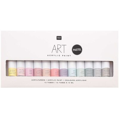 Rico Design Sada akrylových pastelových barev 12x12ml - 1 ks Rico Design Sada akrylových pastelových barev 12x12ml - 1 ks