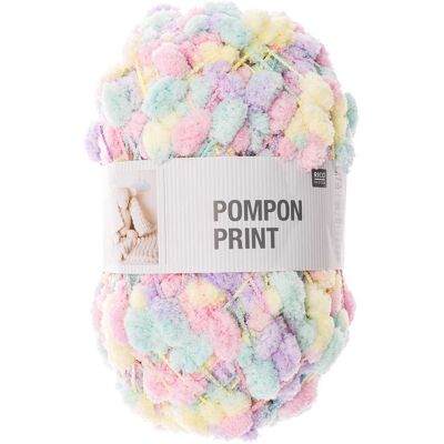 Rico design háčkovací bambulková příze POMPON Print duhová - 1 ks Rico design háčkovací bambulková příze POMPON Print duhová - 1 ks