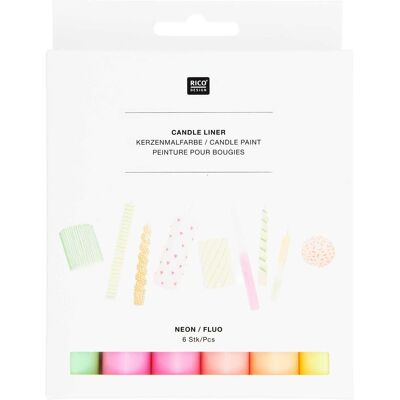 Rico design sada voskových per pro malování na svíčky 6 ks neonové barvy - 1 ks Rico design sada voskových per pro malování na svíčky 6 ks neonové barvy - 1 ks