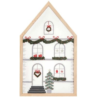 Rico Design Sada na vyšívání dekorace vánoční dům 16x27cm - 1 sada Rico Design Sada na vyšívání dekorace vánoční dům 16x27cm - 1 sada