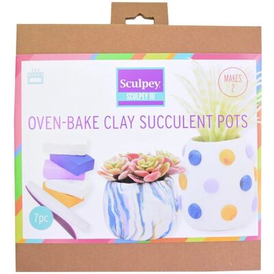 Sculpey sada na výrobu květináčků na sukulenty - 3 sady Sculpey sada na výrobu květináčků na sukulenty - 3 sady